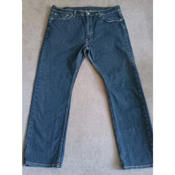 Levis 513 Jeans 36x30 Blue Denim Slim Straight Mid Rise Dark Wash - Picture 1 of 10